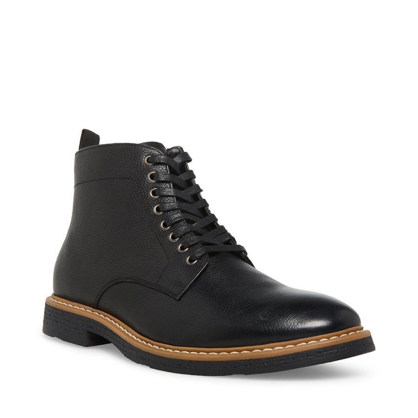 Botines Steve Madden Mitchell Cuero Hombre Negras | ES JL02S8